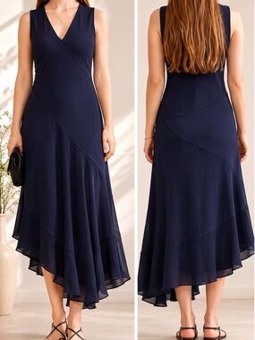 COS | Dresses | Cos Floaty Asymmetric Midi Dress | Poshmark